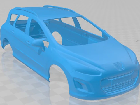 Peugeot 308 SW 2012 Printable Body Car 3D Print Model