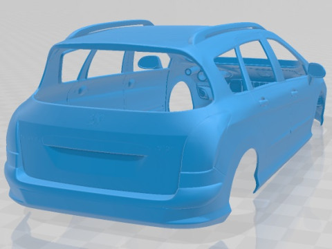 Peugeot 308 SW 2012 Printable Body Car Modèles 3D en vedette