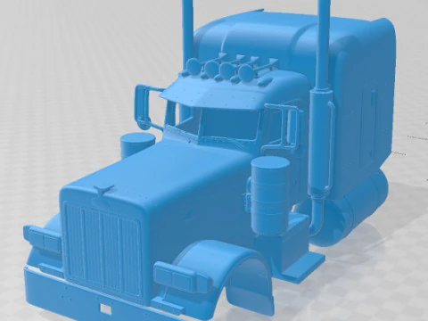 Peterbilt 379 1987 Printable Body Cabin Truck 3D Print Model