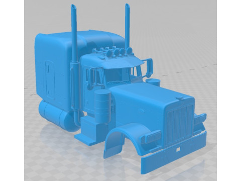 Peterbilt 379 1987 Printable Body Cabin Truck 3Dプリントモデル