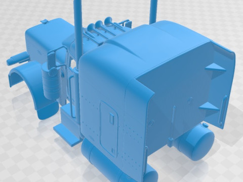 Peterbilt 379 1987 Printable Body Cabin Truck 3Dプリントモデル