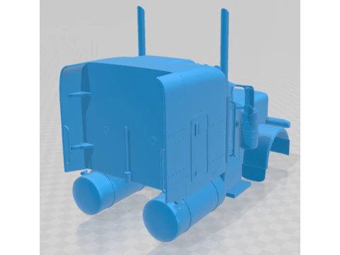 Peterbilt 379 1987 Printable Body Cabin Truck 3D Print Model
