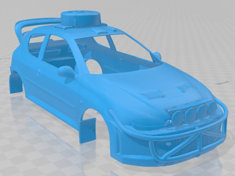 Peugeot 206 RC 2004 Printable Body Car 3D Baskı Modeli