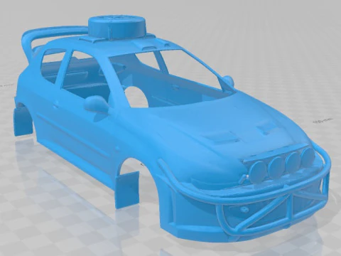Peugeot 206 RC 2004 Printable Body Car 3D Print Model