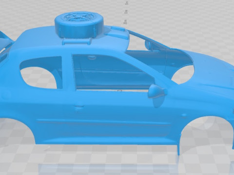 Peugeot 206 RC 2004 Printable Body Car 3D Baskı Modeli