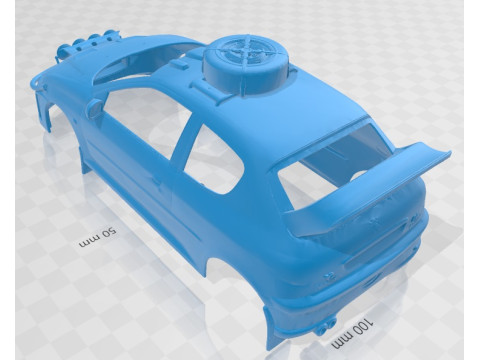 Peugeot 206 RC 2004 Printable Body Car 3D Baskı Modeli