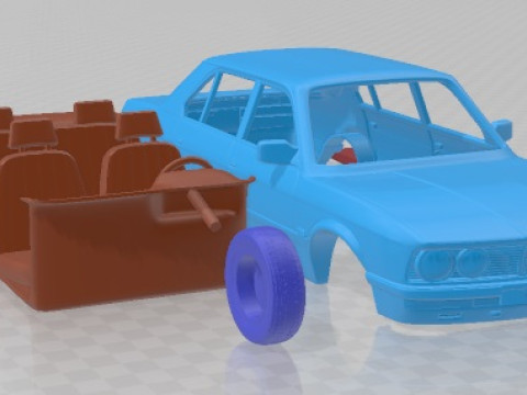 Serie 5 E28 Sedan 1987 Printable Car 3D प्रिंट मॉडल