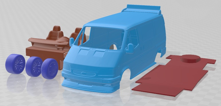 Transit L1H1 1994 Race Printable Van Modello di stampa 3D .c4d .max .obj .3ds .fbx .stl .blend 