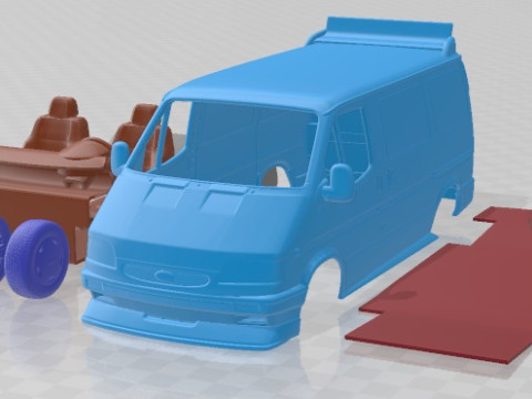 Transit L1H1 1994 Race Printable Van 3Dプリントモデル