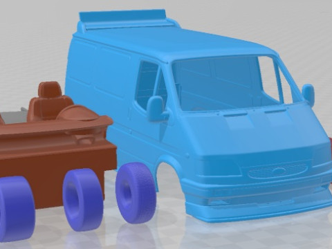 Transit L1H1 1994 Race Printable Van Modello di stampa 3D