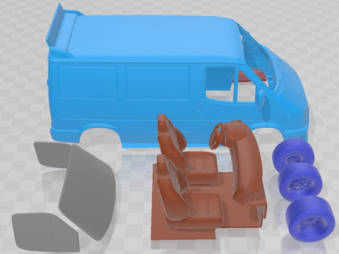 Transit L1H1 1994 Race Printable Van Modello di stampa 3D