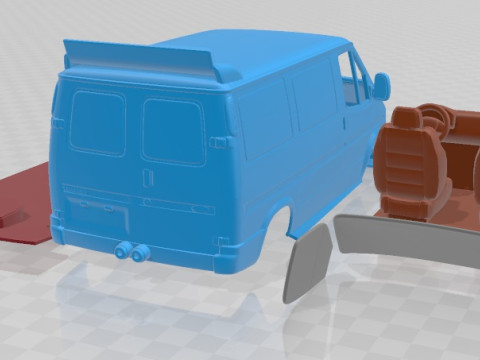 Transit L1H1 1994 Race Printable Van Modello di stampa 3D