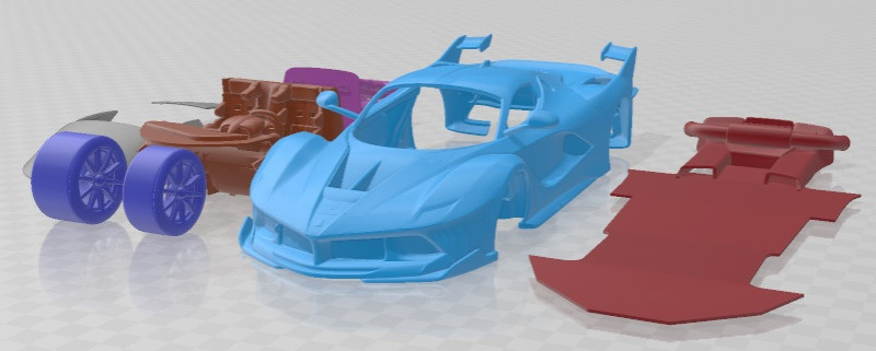 Ferrari FXX K 2015 Printable Car 3D प्रिंट मॉडल .c4d .max .obj .3ds .fbx .stl .blend 