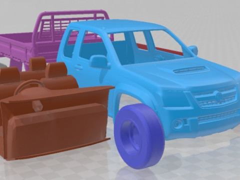 Holden Colorado LX Space Cab Alloy Tray 2008 Printable Car Modèles 3D en vedette