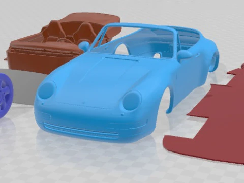 Porsche 911 993 Carrera Cabrio 1995 Carro para imprimir Modelo de Impressão 3D