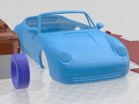 Porsche 911 993 Carrera Cabrio 1995 Printable Car 3D Baskı Modeli