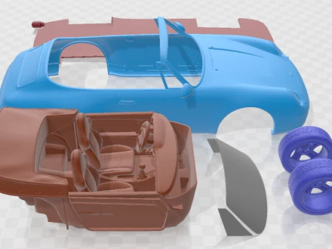 पोर्शे 911 993 कैरेरा कैब्रियो 1995 प्रिंट करने योग्य कार 3D प्रिंट मॉडल