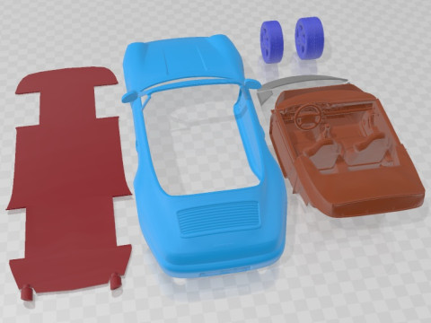 Porsche 911 993 Carrera Cabrio 1995 Printable Car 3D Baskı Modeli