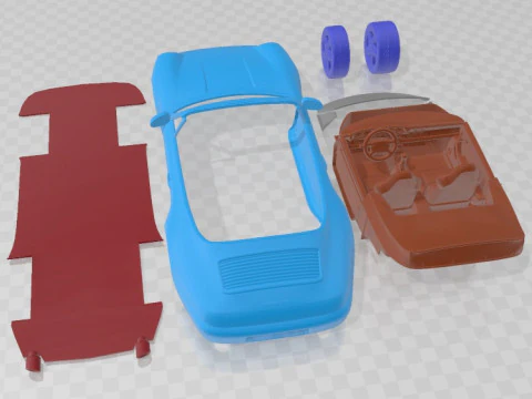 पोर्शे 911 993 कैरेरा कैब्रियो 1995 प्रिंट करने योग्य कार 3D प्रिंट मॉडल