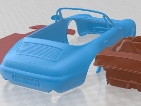 Porsche 911 993 Carrera Cabrio 1995 Printable Car 3D Baskı Modeli