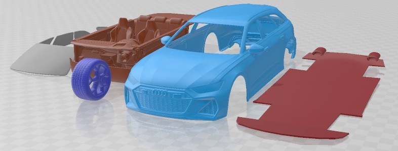 Audi RS6 Avant 2024 Printable Car 3D Print Model .c4d .max .obj .3ds .fbx .stl .blend 
