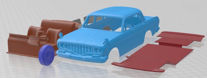 Toyota Crown S40 1962 Printable Car 3D 프린트 모델 .c4d .max .obj .3ds .fbx .stl .blend 