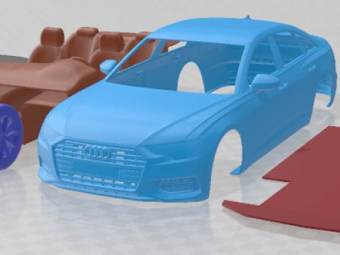 Audi 6 2019 Yazdırılabilir Araba 3D Baskı Modeli