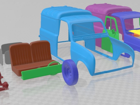 Renault 4 F4 Printable Van 3D Print Model