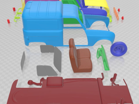 Renault 4 F4 Printable Van 3D Print Model