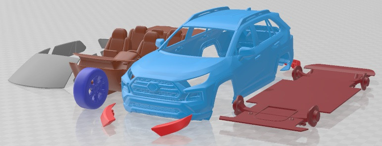 Toyota Rav4 Trd 2020 v2 Printable Car Modelo de Impressão 3D .c4d .max .obj .3ds .fbx .stl .blend 