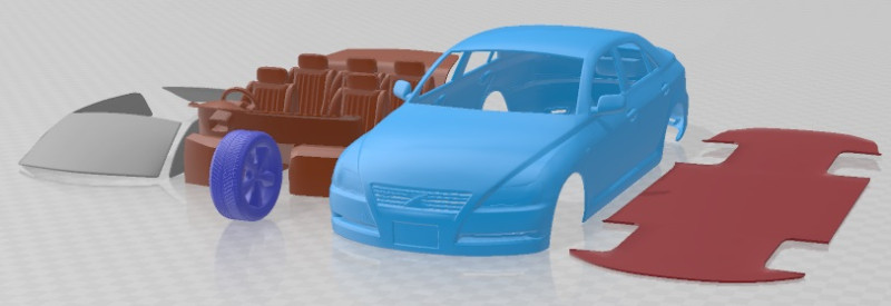 Toyota Mark X 2004 Printable Car 3D Принт Модель .c4d .max .obj .3ds .fbx .stl .blend 