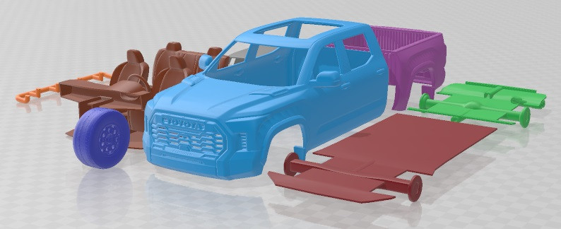 Toyota Tundra CrewMax TRD Pro 2022 Printable Car Modello di stampa 3D .c4d .max .obj .3ds .fbx .stl .blend 