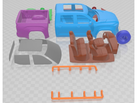 Toyota Tundra CrewMax TRD Pro 2022 Printable Car Modello di stampa 3D