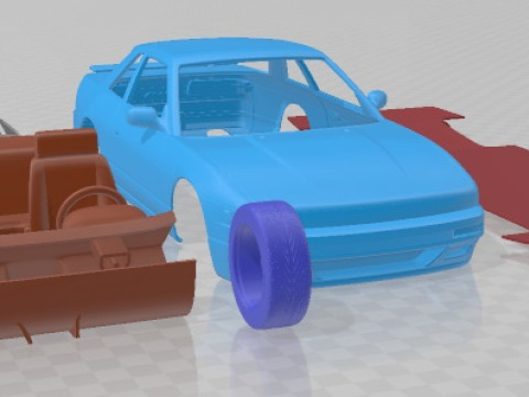 Nissan Silvia K S13 1989 Printable Car 3Dプリントモデル