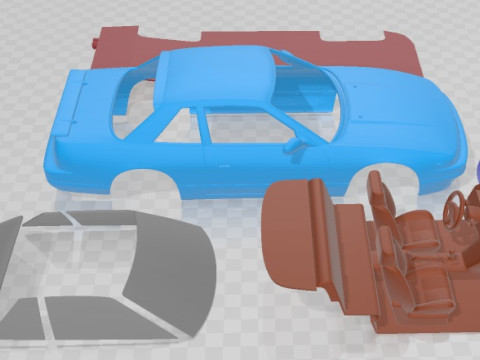 Nissan Silvia K S13 1989 Printable Car 3Dプリントモデル