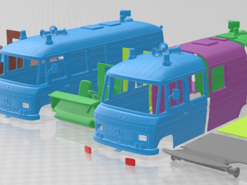 Mercedes Benz L 508 D Emergency Command 1978 Printable Van Modelo de impresión 3D