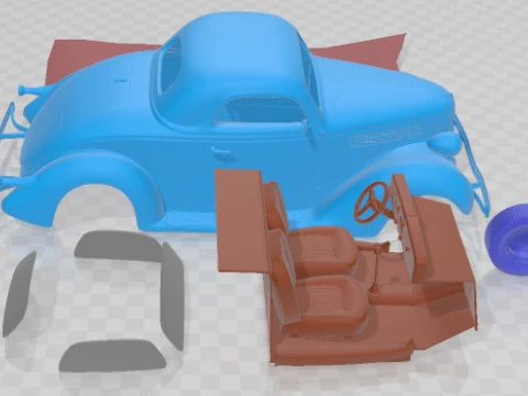 1936 Coupe Printable Car 3D Print Model