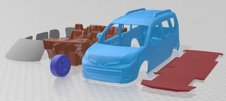 Renault Kangoo 2014 Printable Car 3D प्रिंट मॉडल .c4d .max .obj .3ds .fbx .stl .blend 
