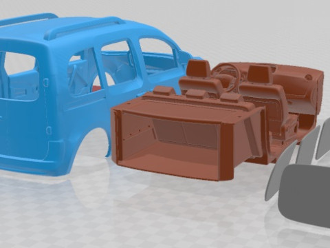 Renault Kangoo 2014 Printable Car 3D प्रिंट मॉडल