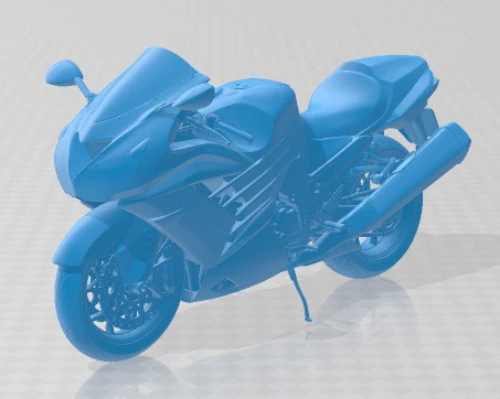 Kawasaki ZX 14 R 2012 Printable Motorbike 3D Print Model .c4d .max .obj .3ds .fbx .stl .blend 