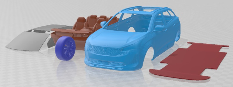 Peugeot 3008 2021 Printable Car 3Dプリントモデル .c4d .max .obj .3ds .fbx .stl .blend 