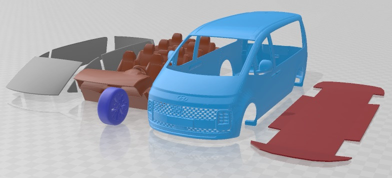 Hyundai Staria Premium 2022 Printable Van Modèles 3D en vedette .c4d .max .obj .3ds .fbx .stl .blend 