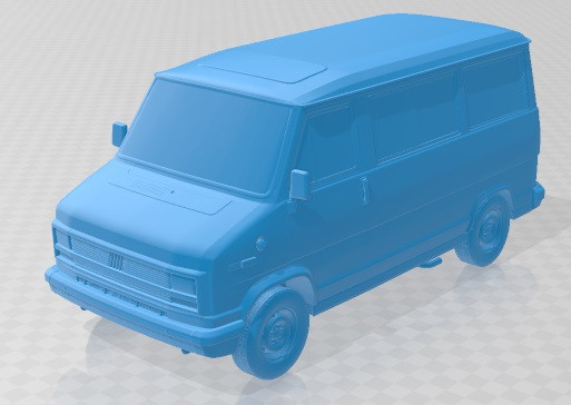 Fiat Ducato 1981 Printable Car 3D Принт Модель .c4d .max .obj .3ds .fbx .stl .blend