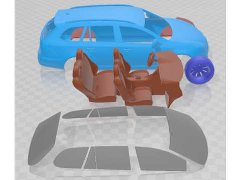 Volkswagen Golf Variant 2010 Printable Car 3D Принт Модель