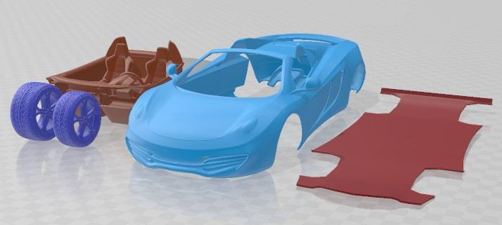 Mclaren MP4 12 C Spider 2013 Printable Car Modelo de Impressão 3D .c4d .max .obj .3ds .fbx .stl .blend 