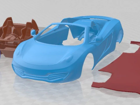 Mobil Cetak Mclaren MP4 12C Spider 2013 Model Cetak 3D