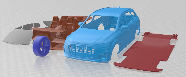 Audi SQ7 2020 Printable Car 3D Print Model .c4d .max .obj .3ds .fbx .stl .blend 