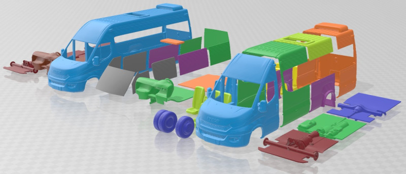Iveco Daily Minibus 2015 Printable 3D Print Model .c4d .max .obj .3ds .fbx .stl .blend 