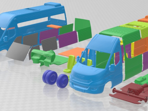Iveco Daily Minibus 2015 Printable Modèles 3D en vedette