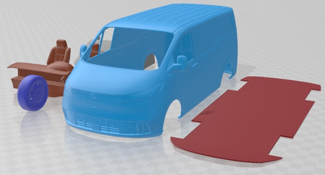 Maxus Deliver 7 L1H1 2024 Printable Van Model do druku 3D .c4d .max .obj .3ds .fbx .stl .blend 